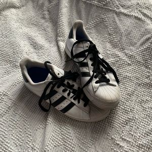 black & white adidas superstars